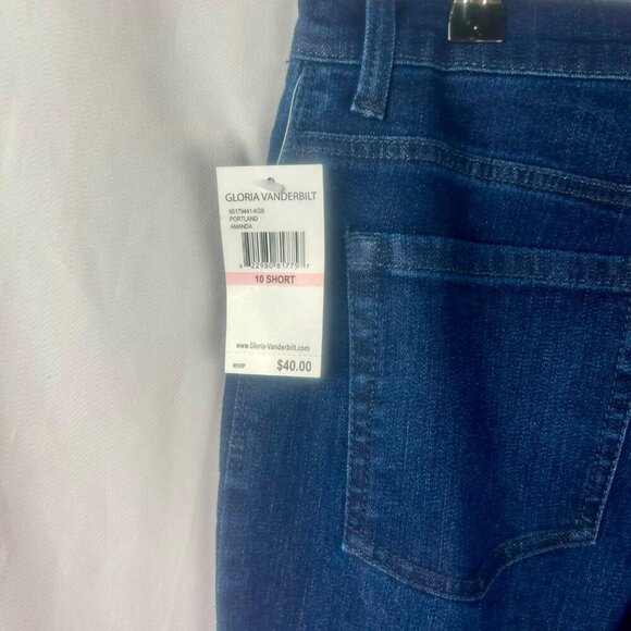 NEW Gloria Vanderbilt Amanda Slimming Jeans Women 10 Short Blue Dark Wash - Picture 8 of 8